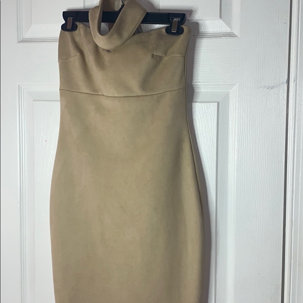 Fashion nova tan choker dress
